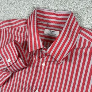 Fray‎ Stripes Cotton Luxury Shirt 42 16.5 Made in Italy